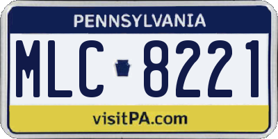 PA license plate MLC8221