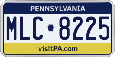 PA license plate MLC8225