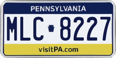 PA license plate MLC8227