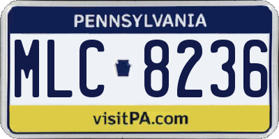 PA license plate MLC8236