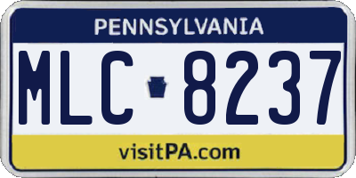 PA license plate MLC8237