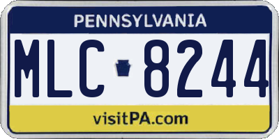 PA license plate MLC8244