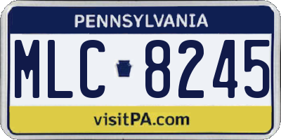 PA license plate MLC8245