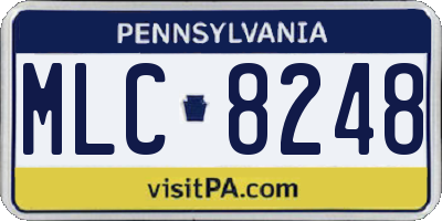 PA license plate MLC8248