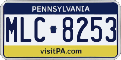 PA license plate MLC8253