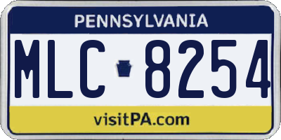 PA license plate MLC8254