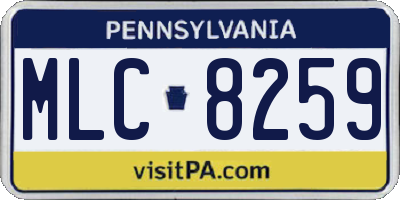 PA license plate MLC8259
