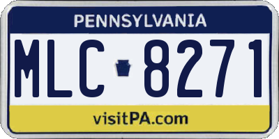 PA license plate MLC8271