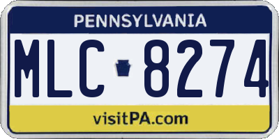 PA license plate MLC8274