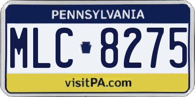 PA license plate MLC8275