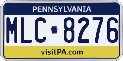 PA license plate MLC8276