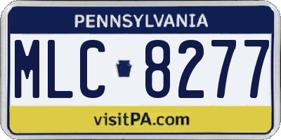 PA license plate MLC8277