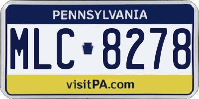 PA license plate MLC8278