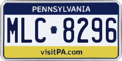 PA license plate MLC8296