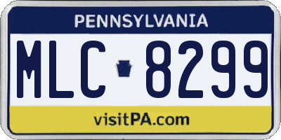 PA license plate MLC8299