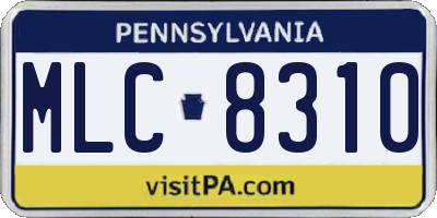 PA license plate MLC8310