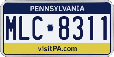 PA license plate MLC8311