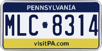 PA license plate MLC8314