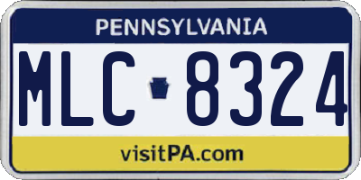 PA license plate MLC8324