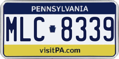 PA license plate MLC8339