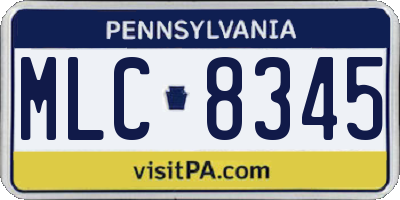 PA license plate MLC8345