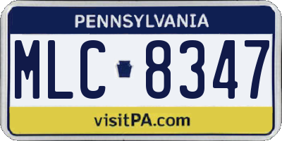 PA license plate MLC8347