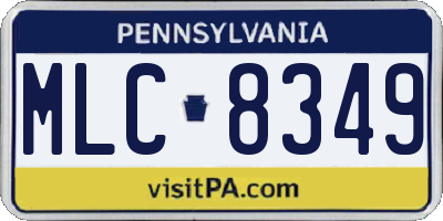 PA license plate MLC8349