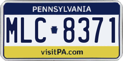 PA license plate MLC8371