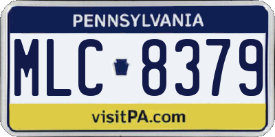 PA license plate MLC8379