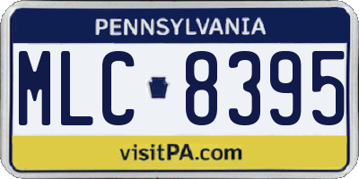 PA license plate MLC8395