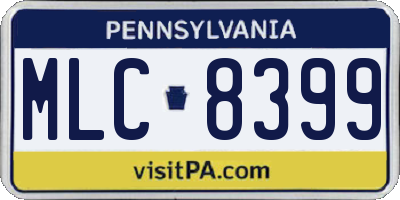 PA license plate MLC8399
