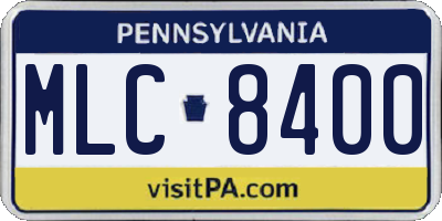 PA license plate MLC8400