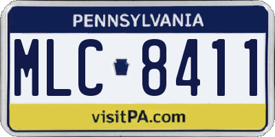 PA license plate MLC8411