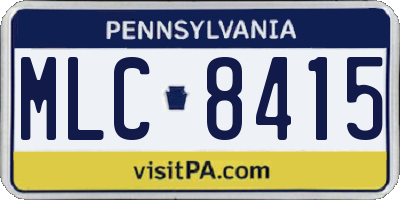 PA license plate MLC8415
