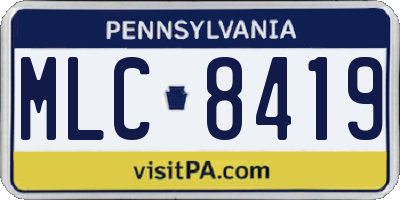 PA license plate MLC8419