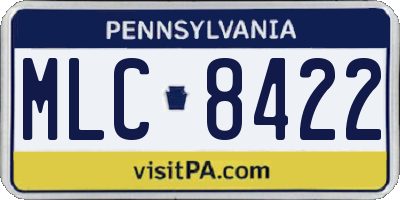 PA license plate MLC8422
