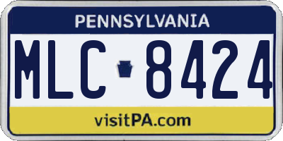 PA license plate MLC8424