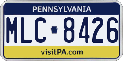 PA license plate MLC8426