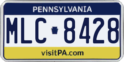 PA license plate MLC8428