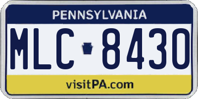 PA license plate MLC8430