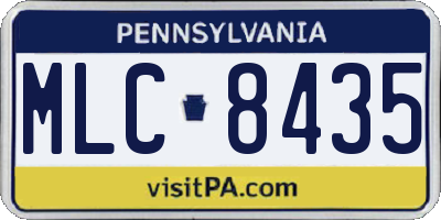 PA license plate MLC8435