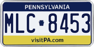 PA license plate MLC8453