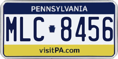 PA license plate MLC8456