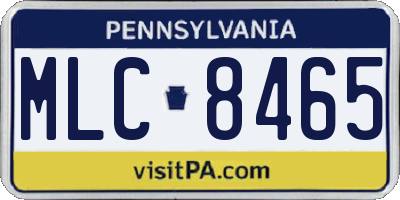 PA license plate MLC8465