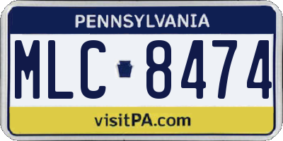 PA license plate MLC8474