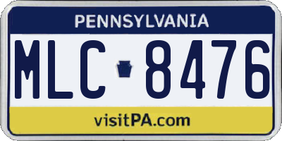 PA license plate MLC8476