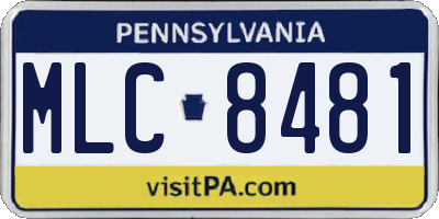 PA license plate MLC8481