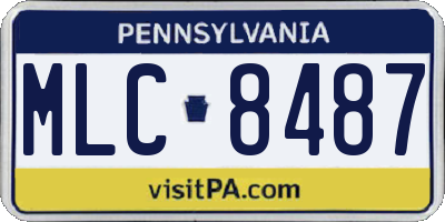PA license plate MLC8487