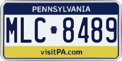 PA license plate MLC8489