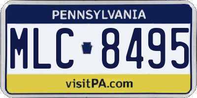 PA license plate MLC8495